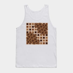 Earth Tones Floral On Geometric Tank Top